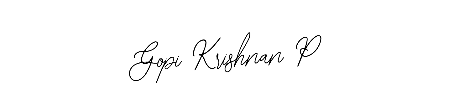 You should practise on your own different ways (Bearetta-2O07w) to write your name (Gopi Krishnan P) in signature. don't let someone else do it for you. Gopi Krishnan P signature style 12 images and pictures png