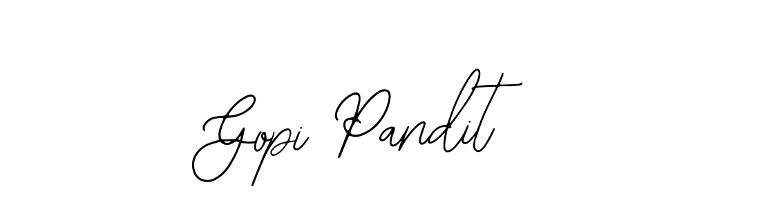 How to make Gopi Pandit name signature. Use Bearetta-2O07w style for creating short signs online. This is the latest handwritten sign. Gopi Pandit signature style 12 images and pictures png