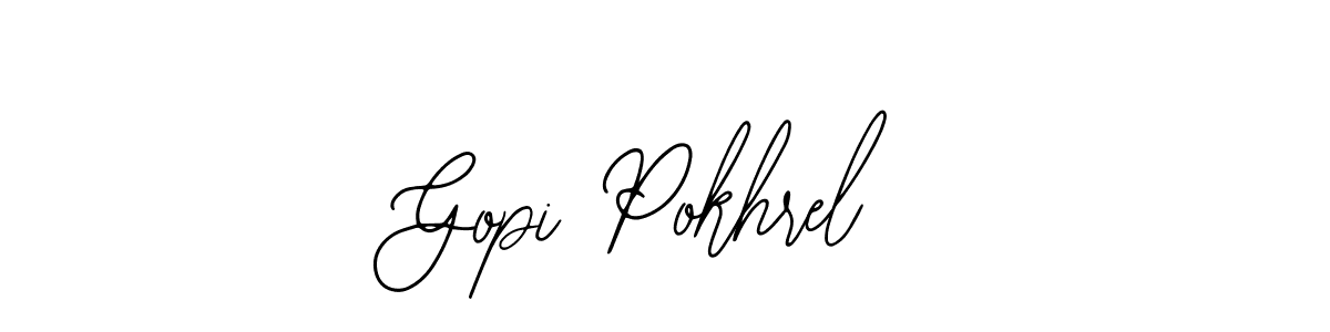 Use a signature maker to create a handwritten signature online. With this signature software, you can design (Bearetta-2O07w) your own signature for name Gopi Pokhrel. Gopi Pokhrel signature style 12 images and pictures png