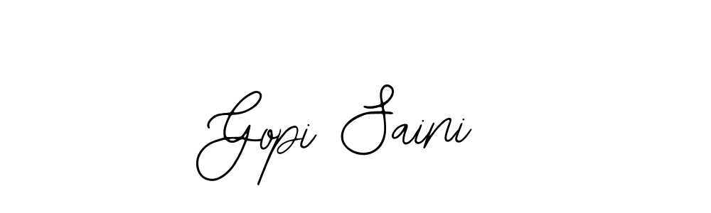 You should practise on your own different ways (Bearetta-2O07w) to write your name (Gopi Saini) in signature. don't let someone else do it for you. Gopi Saini signature style 12 images and pictures png