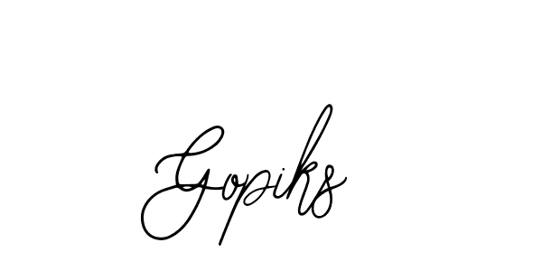 The best way (Bearetta-2O07w) to make a short signature is to pick only two or three words in your name. The name Gopiks include a total of six letters. For converting this name. Gopiks signature style 12 images and pictures png