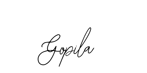 How to make Gopila name signature. Use Bearetta-2O07w style for creating short signs online. This is the latest handwritten sign. Gopila signature style 12 images and pictures png