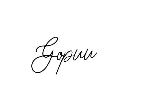 Design your own signature with our free online signature maker. With this signature software, you can create a handwritten (Bearetta-2O07w) signature for name Gopuu. Gopuu signature style 12 images and pictures png