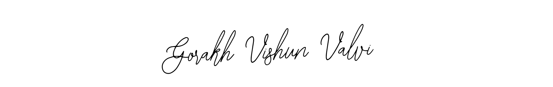 if you are searching for the best signature style for your name Gorakh Vishun Valvi. so please give up your signature search. here we have designed multiple signature styles  using Bearetta-2O07w. Gorakh Vishun Valvi signature style 12 images and pictures png