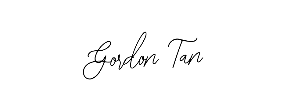 You should practise on your own different ways (Bearetta-2O07w) to write your name (Gordon Tan) in signature. don't let someone else do it for you. Gordon Tan signature style 12 images and pictures png