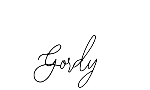 You should practise on your own different ways (Bearetta-2O07w) to write your name (Gordy) in signature. don't let someone else do it for you. Gordy signature style 12 images and pictures png