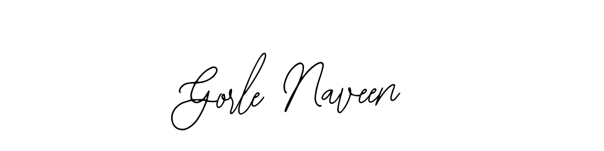 You should practise on your own different ways (Bearetta-2O07w) to write your name (Gorle Naveen) in signature. don't let someone else do it for you. Gorle Naveen signature style 12 images and pictures png