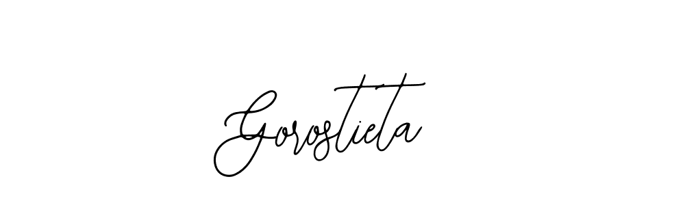 Bearetta-2O07w is a professional signature style that is perfect for those who want to add a touch of class to their signature. It is also a great choice for those who want to make their signature more unique. Get Gorostieta name to fancy signature for free. Gorostieta signature style 12 images and pictures png