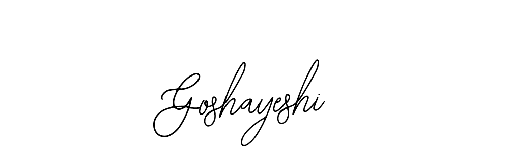 Make a beautiful signature design for name Goshayeshi. With this signature (Bearetta-2O07w) style, you can create a handwritten signature for free. Goshayeshi signature style 12 images and pictures png
