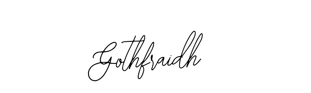 Bearetta-2O07w is a professional signature style that is perfect for those who want to add a touch of class to their signature. It is also a great choice for those who want to make their signature more unique. Get Gothfraidh name to fancy signature for free. Gothfraidh signature style 12 images and pictures png