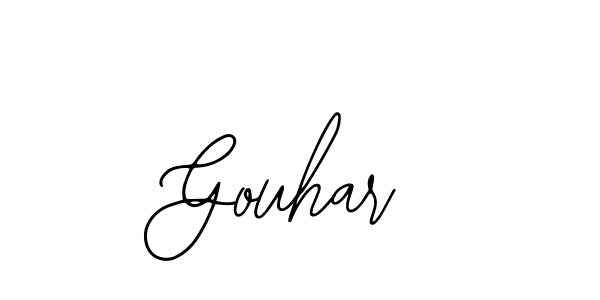 Use a signature maker to create a handwritten signature online. With this signature software, you can design (Bearetta-2O07w) your own signature for name Gouhar. Gouhar signature style 12 images and pictures png