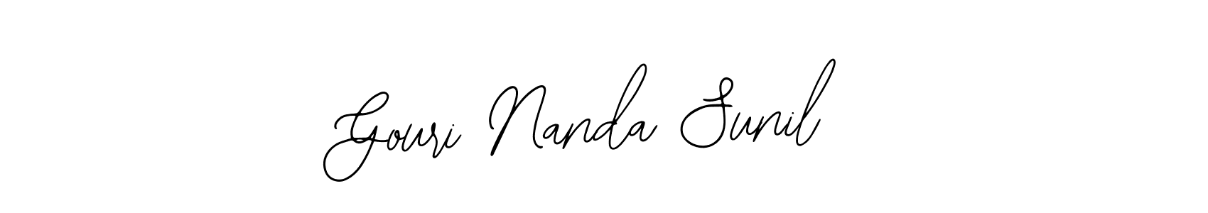 The best way (Bearetta-2O07w) to make a short signature is to pick only two or three words in your name. The name Gouri Nanda Sunil include a total of six letters. For converting this name. Gouri Nanda Sunil signature style 12 images and pictures png