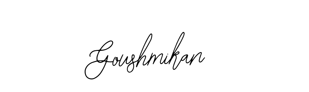Design your own signature with our free online signature maker. With this signature software, you can create a handwritten (Bearetta-2O07w) signature for name Goushmikan. Goushmikan signature style 12 images and pictures png