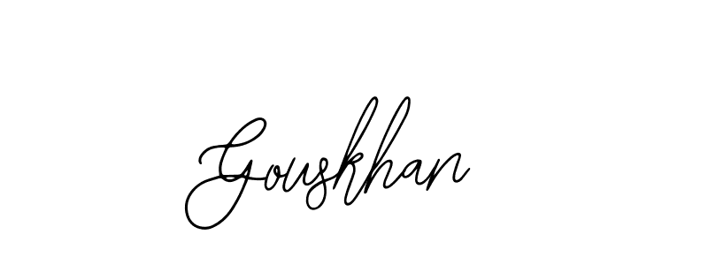 Use a signature maker to create a handwritten signature online. With this signature software, you can design (Bearetta-2O07w) your own signature for name Gouskhan. Gouskhan signature style 12 images and pictures png