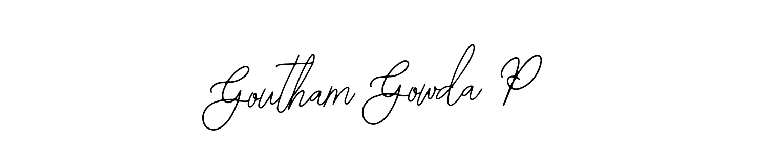 Also we have Goutham Gowda P name is the best signature style. Create professional handwritten signature collection using Bearetta-2O07w autograph style. Goutham Gowda P signature style 12 images and pictures png