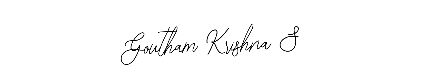 Also we have Goutham Krishna S name is the best signature style. Create professional handwritten signature collection using Bearetta-2O07w autograph style. Goutham Krishna S signature style 12 images and pictures png