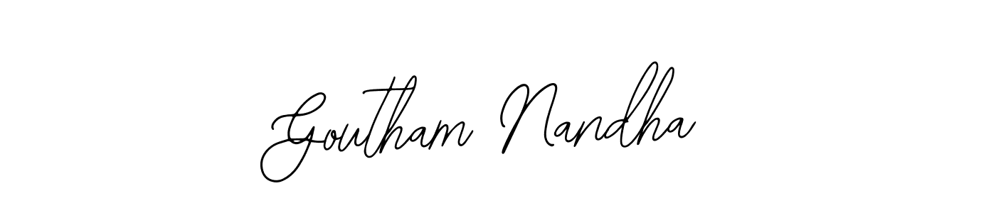 if you are searching for the best signature style for your name Goutham Nandha. so please give up your signature search. here we have designed multiple signature styles  using Bearetta-2O07w. Goutham Nandha signature style 12 images and pictures png