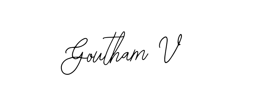 Goutham V stylish signature style. Best Handwritten Sign (Bearetta-2O07w) for my name. Handwritten Signature Collection Ideas for my name Goutham V. Goutham V signature style 12 images and pictures png