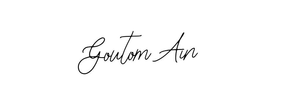 Similarly Bearetta-2O07w is the best handwritten signature design. Signature creator online .You can use it as an online autograph creator for name Goutom Ain. Goutom Ain signature style 12 images and pictures png