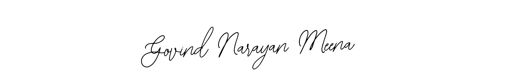 Bearetta-2O07w is a professional signature style that is perfect for those who want to add a touch of class to their signature. It is also a great choice for those who want to make their signature more unique. Get Govind Narayan Meena name to fancy signature for free. Govind Narayan Meena signature style 12 images and pictures png