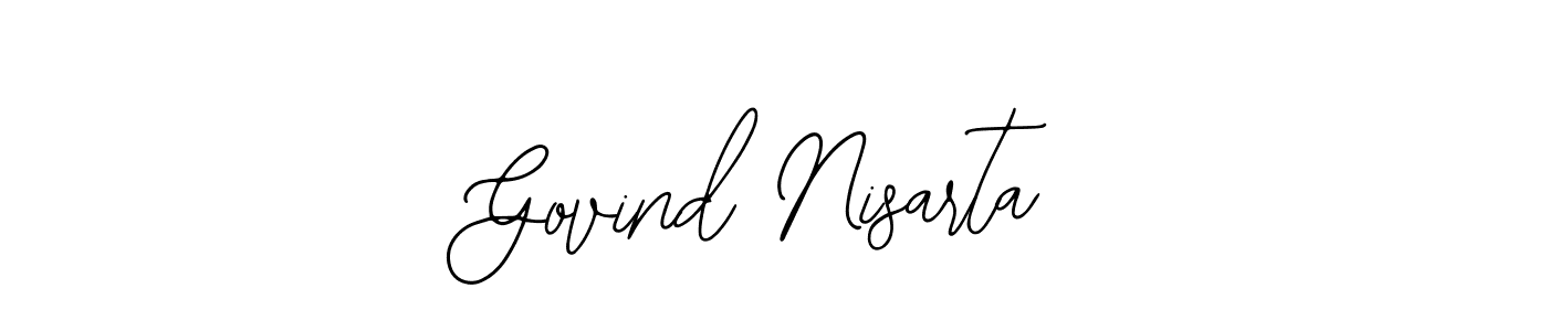 The best way (Bearetta-2O07w) to make a short signature is to pick only two or three words in your name. The name Govind Nisarta include a total of six letters. For converting this name. Govind Nisarta signature style 12 images and pictures png