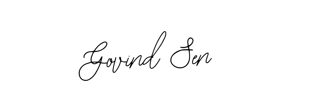 You should practise on your own different ways (Bearetta-2O07w) to write your name (Govind Sen) in signature. don't let someone else do it for you. Govind Sen signature style 12 images and pictures png