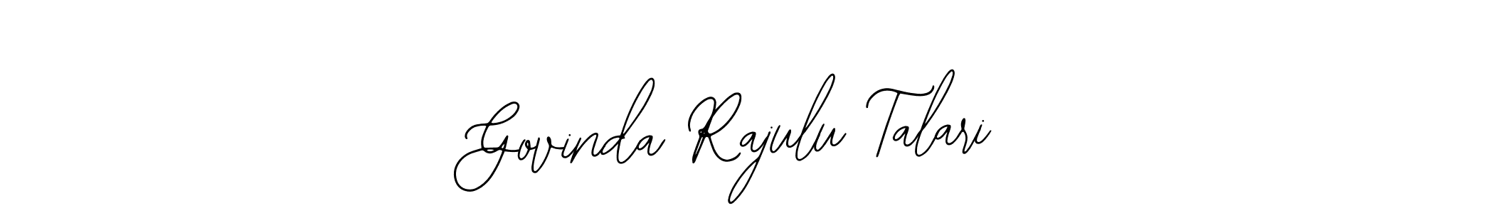The best way (Bearetta-2O07w) to make a short signature is to pick only two or three words in your name. The name Govinda Rajulu Talari include a total of six letters. For converting this name. Govinda Rajulu Talari signature style 12 images and pictures png