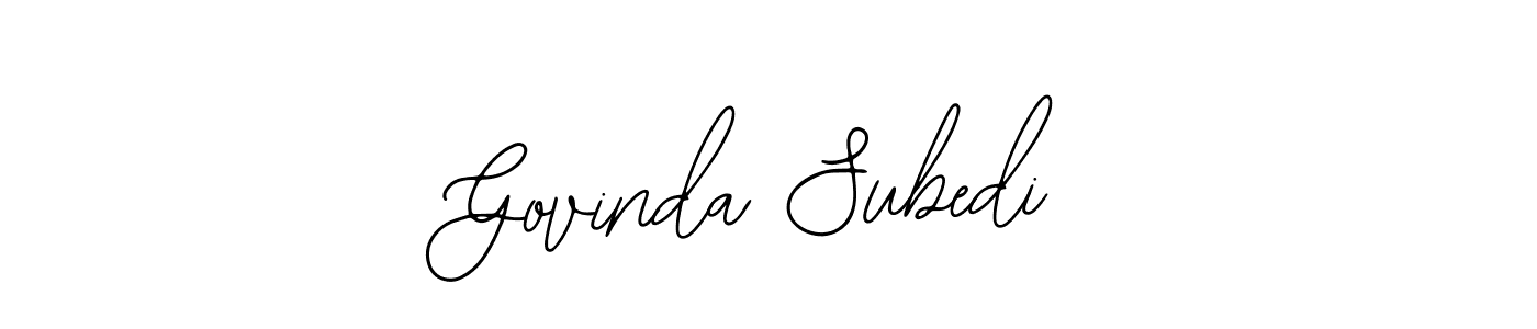 if you are searching for the best signature style for your name Govinda Subedi. so please give up your signature search. here we have designed multiple signature styles  using Bearetta-2O07w. Govinda Subedi signature style 12 images and pictures png