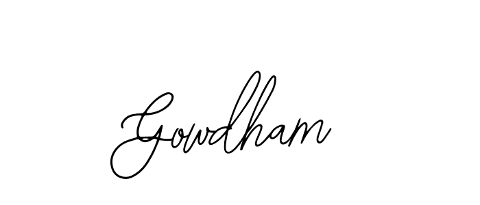 Make a short Gowdham signature style. Manage your documents anywhere anytime using Bearetta-2O07w. Create and add eSignatures, submit forms, share and send files easily. Gowdham signature style 12 images and pictures png