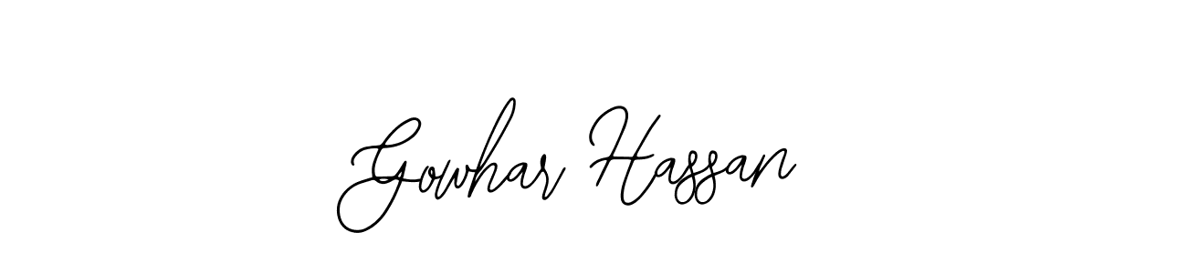 Also You can easily find your signature by using the search form. We will create Gowhar Hassan name handwritten signature images for you free of cost using Bearetta-2O07w sign style. Gowhar Hassan signature style 12 images and pictures png