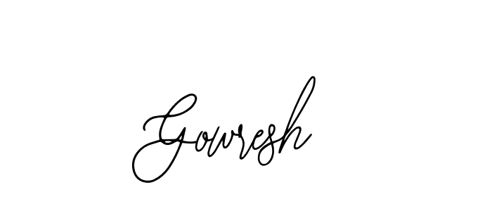 You should practise on your own different ways (Bearetta-2O07w) to write your name (Gowresh) in signature. don't let someone else do it for you. Gowresh signature style 12 images and pictures png