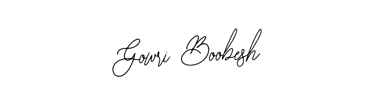 Similarly Bearetta-2O07w is the best handwritten signature design. Signature creator online .You can use it as an online autograph creator for name Gowri Boobesh. Gowri Boobesh signature style 12 images and pictures png