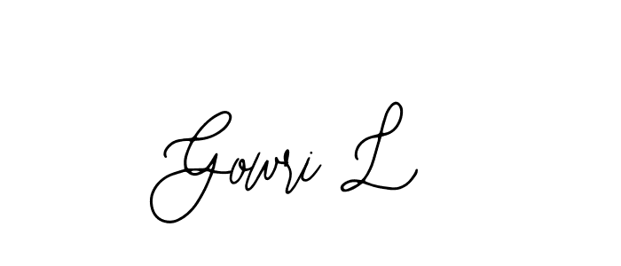 Also we have Gowri L name is the best signature style. Create professional handwritten signature collection using Bearetta-2O07w autograph style. Gowri L signature style 12 images and pictures png