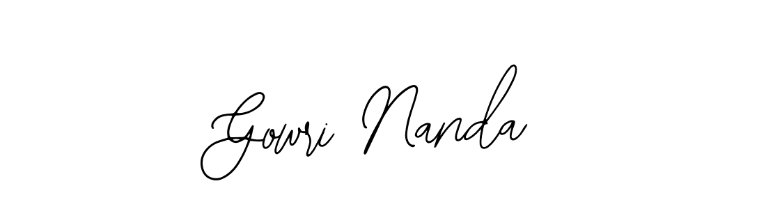 Design your own signature with our free online signature maker. With this signature software, you can create a handwritten (Bearetta-2O07w) signature for name Gowri Nanda. Gowri Nanda signature style 12 images and pictures png