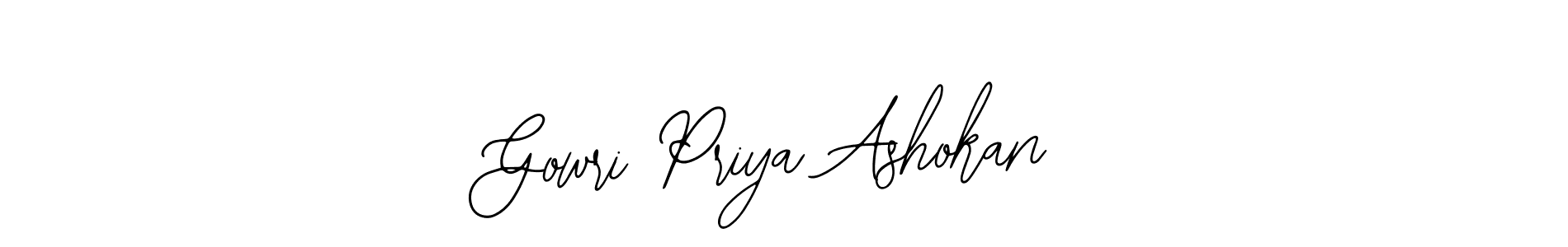 Use a signature maker to create a handwritten signature online. With this signature software, you can design (Bearetta-2O07w) your own signature for name Gowri Priya Ashokan. Gowri Priya Ashokan signature style 12 images and pictures png