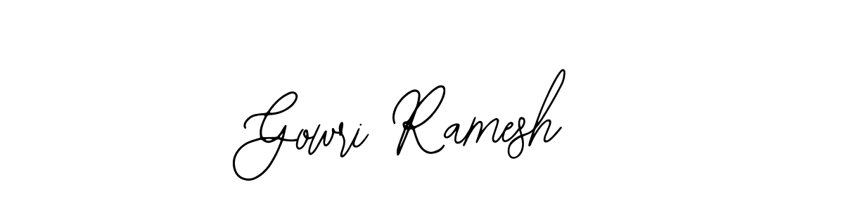 Design your own signature with our free online signature maker. With this signature software, you can create a handwritten (Bearetta-2O07w) signature for name Gowri Ramesh. Gowri Ramesh signature style 12 images and pictures png
