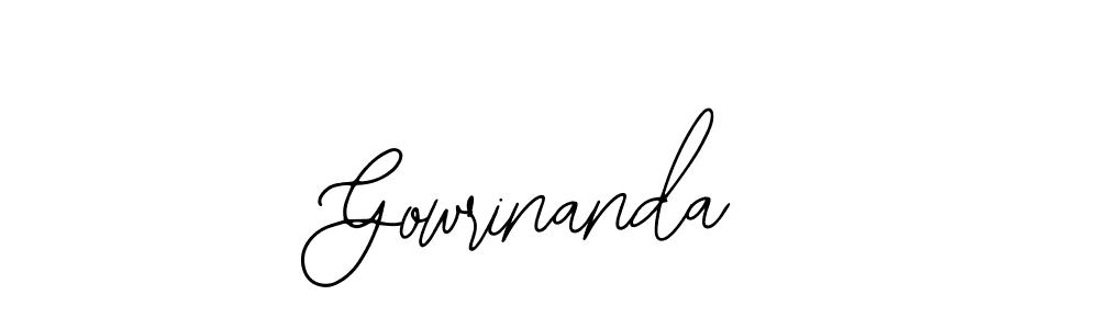 Use a signature maker to create a handwritten signature online. With this signature software, you can design (Bearetta-2O07w) your own signature for name Gowrinanda. Gowrinanda signature style 12 images and pictures png