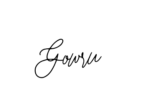 if you are searching for the best signature style for your name Gowru. so please give up your signature search. here we have designed multiple signature styles  using Bearetta-2O07w. Gowru signature style 12 images and pictures png