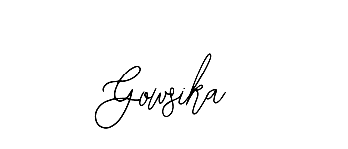 Design your own signature with our free online signature maker. With this signature software, you can create a handwritten (Bearetta-2O07w) signature for name Gowsika. Gowsika signature style 12 images and pictures png
