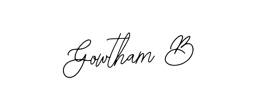 How to make Gowtham B signature? Bearetta-2O07w is a professional autograph style. Create handwritten signature for Gowtham B name. Gowtham B signature style 12 images and pictures png