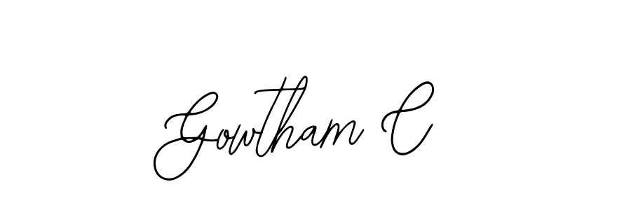 You should practise on your own different ways (Bearetta-2O07w) to write your name (Gowtham C) in signature. don't let someone else do it for you. Gowtham C signature style 12 images and pictures png