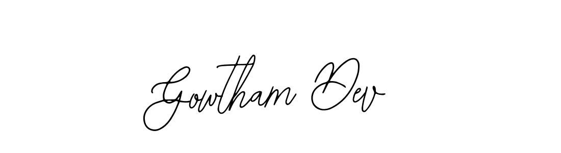 Gowtham Dev stylish signature style. Best Handwritten Sign (Bearetta-2O07w) for my name. Handwritten Signature Collection Ideas for my name Gowtham Dev. Gowtham Dev signature style 12 images and pictures png
