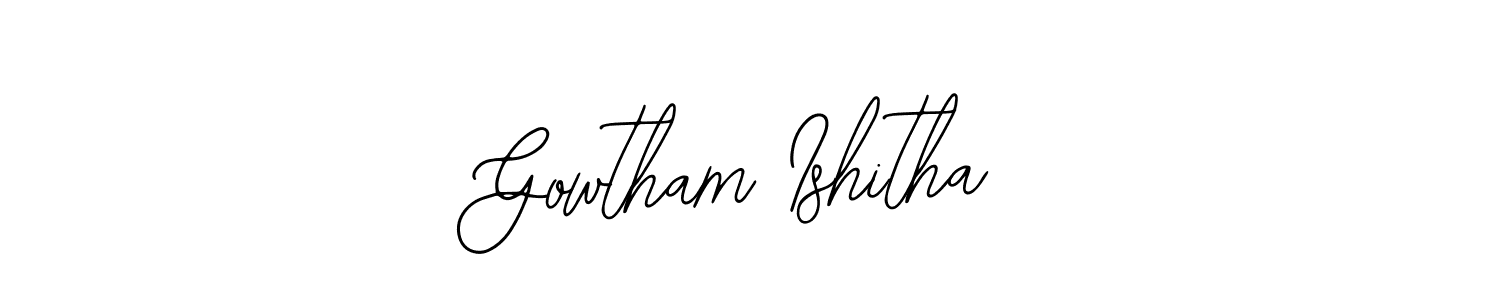 Also we have Gowtham Ishitha name is the best signature style. Create professional handwritten signature collection using Bearetta-2O07w autograph style. Gowtham Ishitha signature style 12 images and pictures png