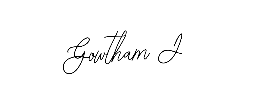 Also we have Gowtham J name is the best signature style. Create professional handwritten signature collection using Bearetta-2O07w autograph style. Gowtham J signature style 12 images and pictures png