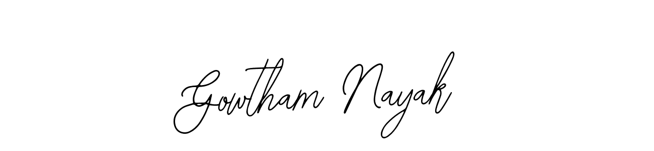 Design your own signature with our free online signature maker. With this signature software, you can create a handwritten (Bearetta-2O07w) signature for name Gowtham Nayak. Gowtham Nayak signature style 12 images and pictures png