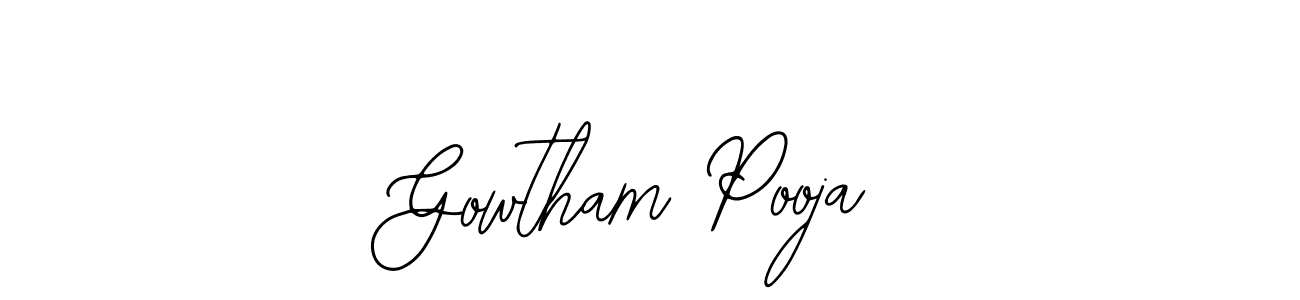 Gowtham Pooja stylish signature style. Best Handwritten Sign (Bearetta-2O07w) for my name. Handwritten Signature Collection Ideas for my name Gowtham Pooja. Gowtham Pooja signature style 12 images and pictures png