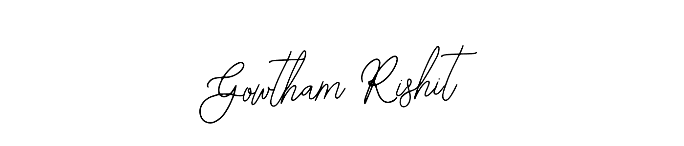 Also we have Gowtham Rishit name is the best signature style. Create professional handwritten signature collection using Bearetta-2O07w autograph style. Gowtham Rishit signature style 12 images and pictures png