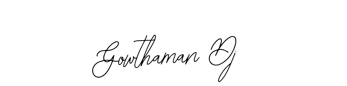 Design your own signature with our free online signature maker. With this signature software, you can create a handwritten (Bearetta-2O07w) signature for name Gowthaman Dj. Gowthaman Dj signature style 12 images and pictures png