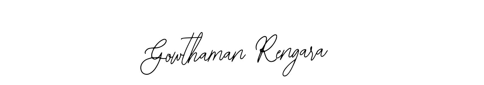 It looks lik you need a new signature style for name Gowthaman Rengara. Design unique handwritten (Bearetta-2O07w) signature with our free signature maker in just a few clicks. Gowthaman Rengara signature style 12 images and pictures png