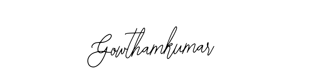 Use a signature maker to create a handwritten signature online. With this signature software, you can design (Bearetta-2O07w) your own signature for name Gowthamkumar. Gowthamkumar signature style 12 images and pictures png